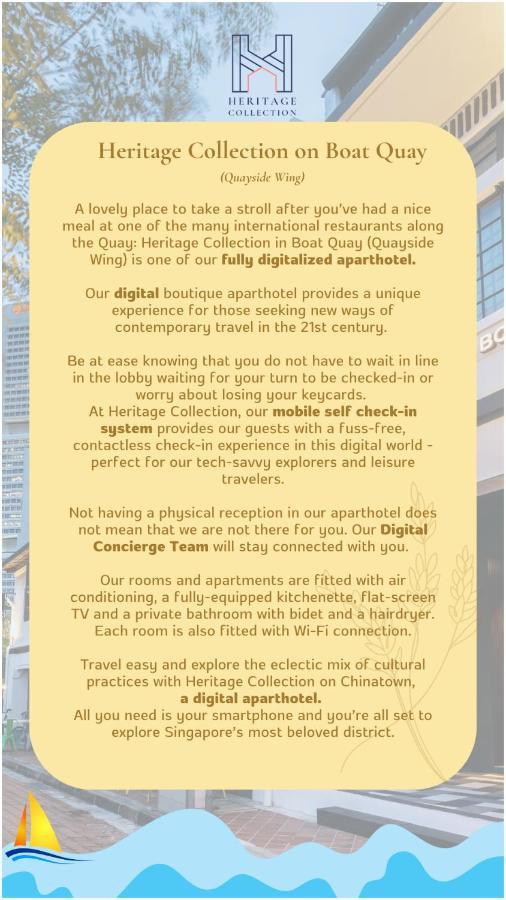 Heritage Collection On Boat Quay - Quayside Wing - Mobile App Check-In Singapur Exterior foto